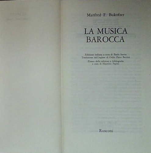 Bukofzer musica barocca - la,