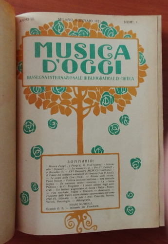 Musica oggi 1921 - ,